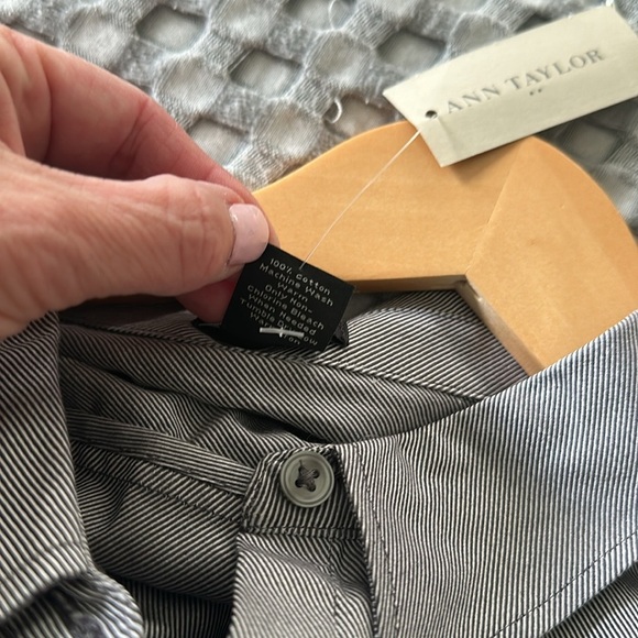 Ann Taylor Charcoal Dress Shirt NWT - Picture 7 of 7
